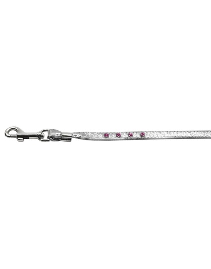 Color Crystal Leash Silver w/ Pink Stones Silver Hardware