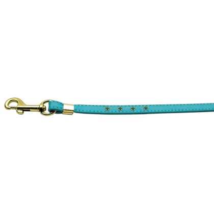 Color Crystal Leash Turquoise w/ Turq Stones Gold Hardware