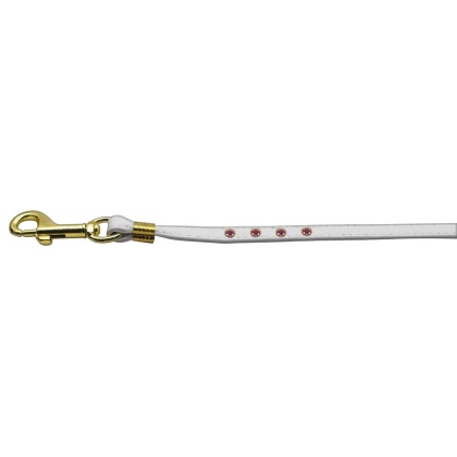 Color Crystal Leash White w/ Pink Stones Gold Hardware