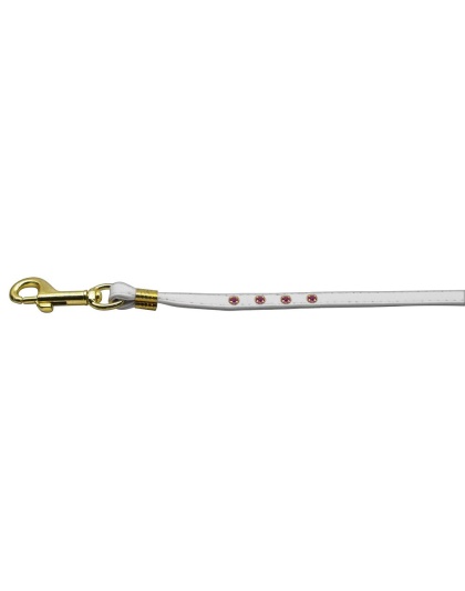 Color Crystal Leash White w/ Pink Stones Gold Hardware