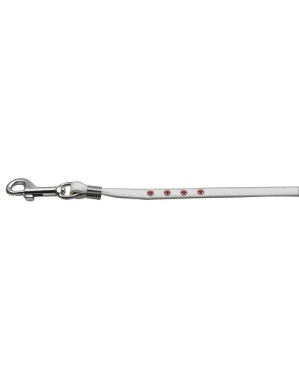 Color Crystal Leash White w/ Pink Stones Silver Hardware