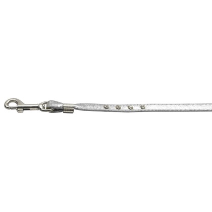 Comfort Harness Silver w/ Clear Stones 3/8 Match-Jwl Leash Silver Hrdw