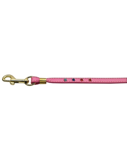 Confetti Crystal Leash Pink w/Confetti Gold Hardware