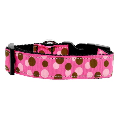 Confetti Dots Nylon Collar Bright Pink Large