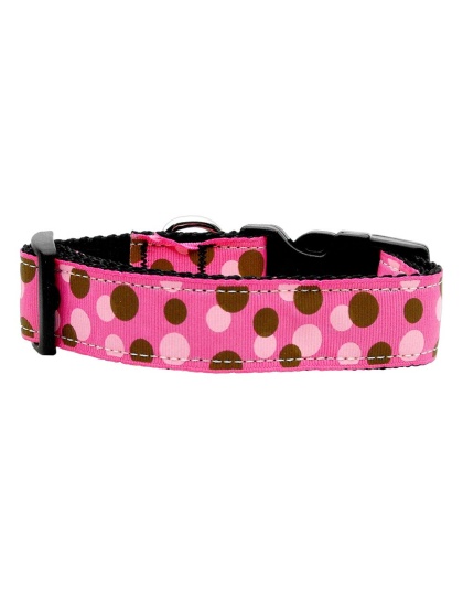 Confetti Dots Nylon Collar Bright Pink Large