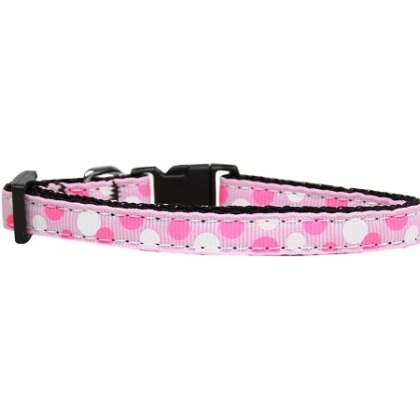 Confetti Dots Nylon Collar Light Pink Cat Safety