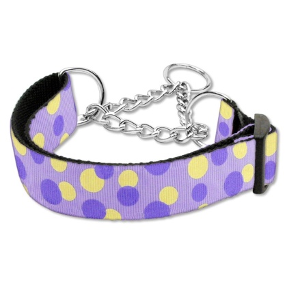 Confetti Dots Nylon Collar Martingale Lavender Large