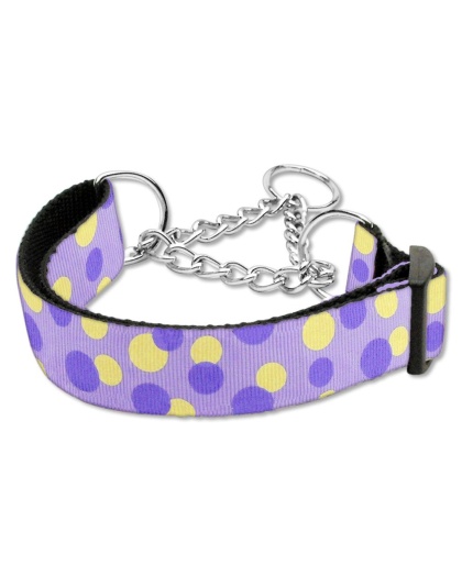 Confetti Dots Nylon Collar Martingale Lavender Large