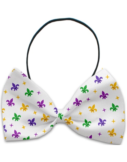 Confetti Fleur de Lis Mardi Gras Pet Bow Tie