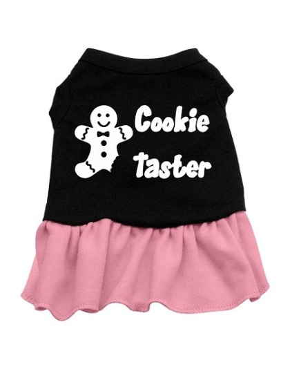 Cookie Taster Screen Print Dress Black with Pink Lg