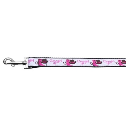 Cowgirl Up Nylon Ribbon Pet Leash 1 wide 4ft