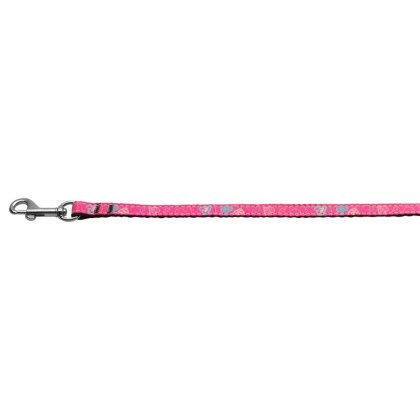 Crazy Hearts Nylon Collars Bright Pink 3/8 wide 4Ft Lsh