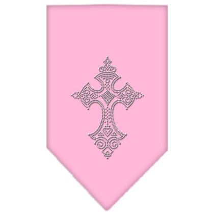 Cross Rhinestone Bandana Light Pink Large