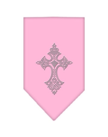 Cross Rhinestone Bandana Light Pink Large