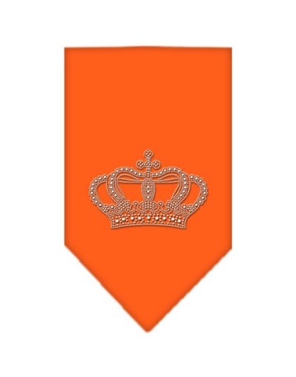 Crown Rhinestone Bandana Orange Large