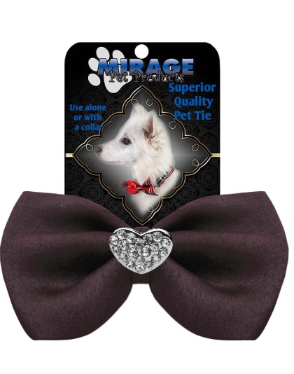 Crystal Heart Widget Pet Bowtie Brown