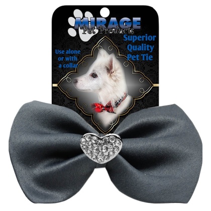 Crystal Heart Widget Pet Bowtie Grey