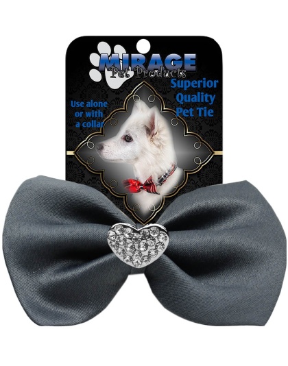 Crystal Heart Widget Pet Bowtie Grey