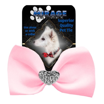 Crystal Heart Widget Pet Bowtie Light Pink