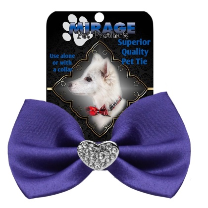 Crystal Heart Widget Pet Bowtie Purple