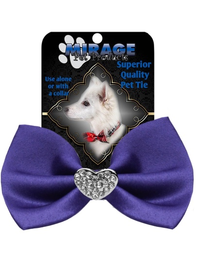 Crystal Heart Widget Pet Bowtie Purple