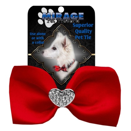 Crystal Heart Widget Pet Bowtie Red