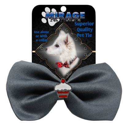 Cupcake Widget Pet Bowtie Grey