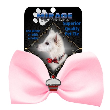 Cupcake Widget Pet Bowtie Light Pink