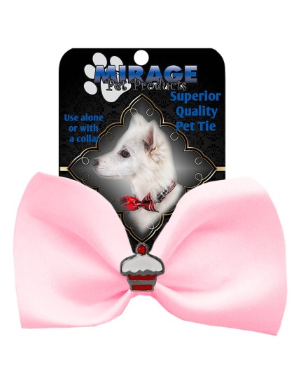 Cupcake Widget Pet Bowtie Light Pink