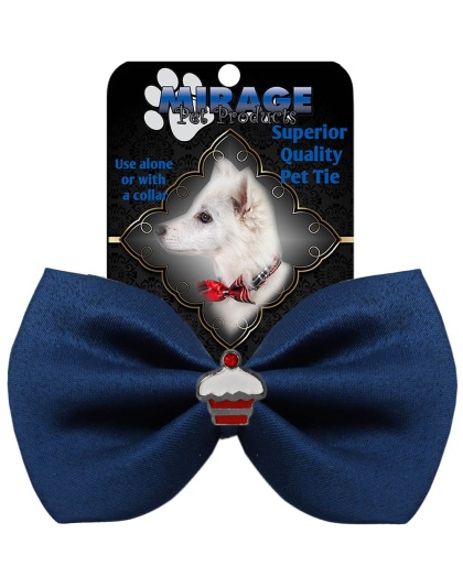 Cupcake Widget Pet Bowtie Navy Blue