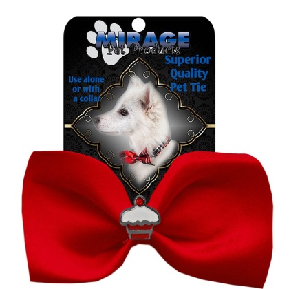 Cupcake Widget Pet Bowtie Red