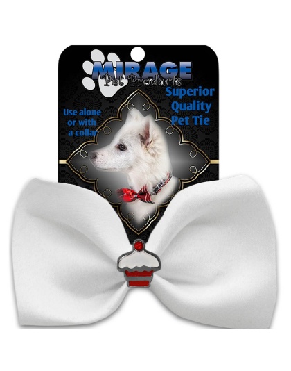 Cupcake Widget Pet Bowtie White