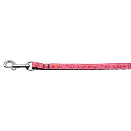 Cupcakes Nylon Ribbon Leash Bright Pink 3/8 inch wide 4ft Long