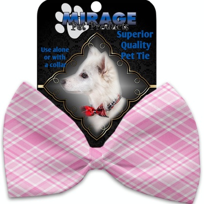 Cupid Pink Plaid Pet Bow Tie