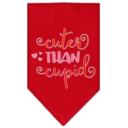 Cuter Than Cupid Screen Print Bandana Red Large