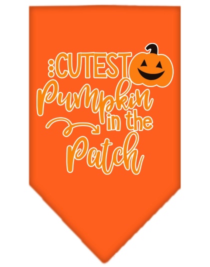 Cutest Pumpkin in the Patch Screen Print Bandana Orange Large