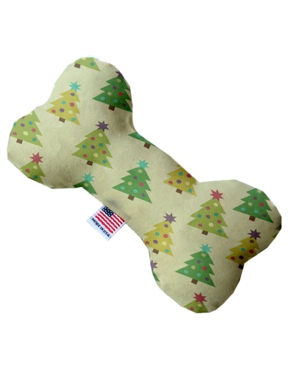 Cutesy Christmas Trees 10 Inch Bone Dog Toy