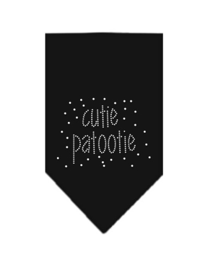 Cutie Patootie Rhinestone Bandana Black Large