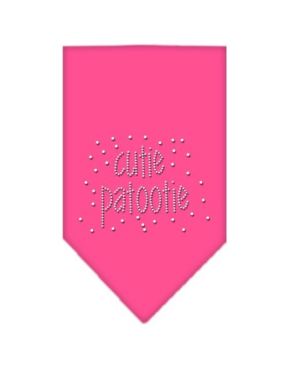 Cutie Patootie Rhinestone Bandana Bright Pink Large