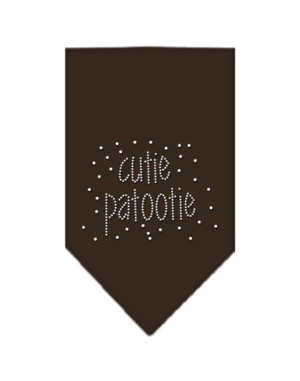 Cutie Patootie Rhinestone Bandana Cocoa Large