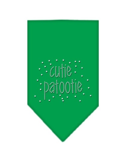 Cutie Patootie Rhinestone Bandana Emerald Green Large