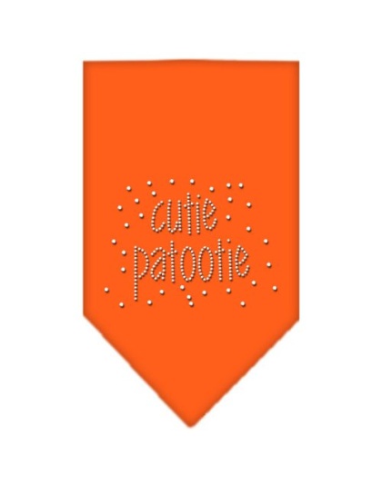 Cutie Patootie Rhinestone Bandana Orange Large