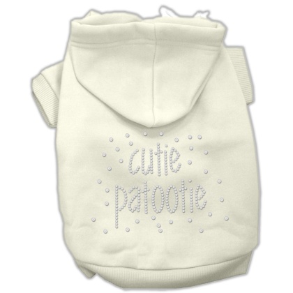 Cutie Patootie Rhinestone Hoodies Cream L