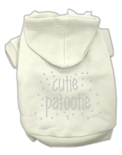 Cutie Patootie Rhinestone Hoodies Cream L