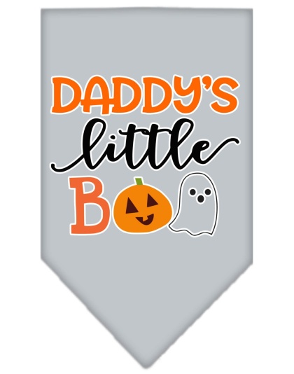 Daddy's Little Boo Screen Print Bandana Grey Large