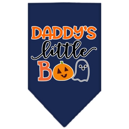 Daddy's Little Boo Screen Print Bandana Navy Blue large