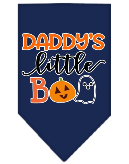 Daddy's Little Boo Screen Print Bandana Navy Blue large