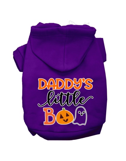 Daddy's Little Boo Screen Print Dog Hoodie Purple L