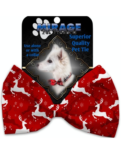 Dancing Reindeer Pet Bow Tie