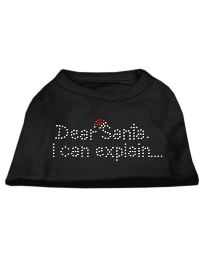 Dear Santa I Can Explain Rhinestone Shirts Black L